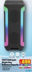 PİRANHA 7897 RGB IŞIKLI BÜYÜK BOY BLUETOOTH KABLOSUZ HOPARLÖR